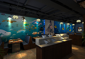 合肥萬達370平蒸汽海鮮主題餐廳裝修設(shè)計